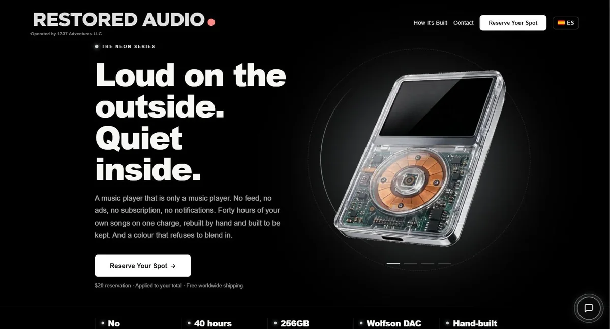 Restored Audio website